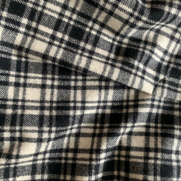 max mara black & ivory cinched plaid wool skirt - Picture 8 of 9